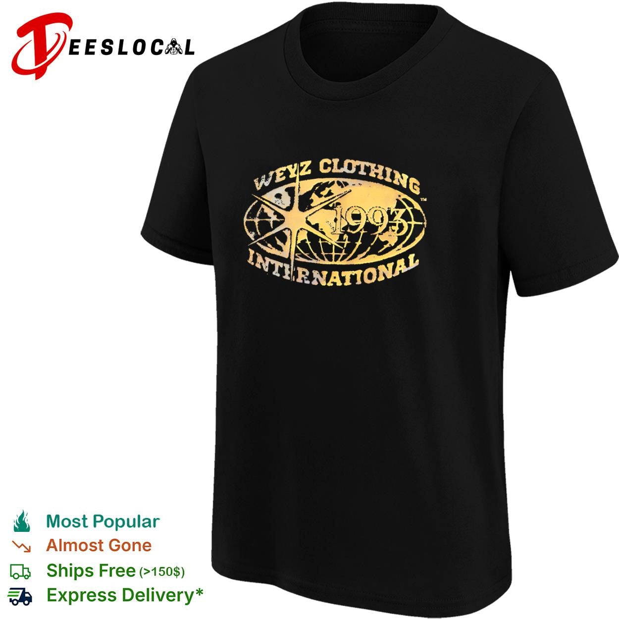 Weyz Clothing International 1993 star globe graphic shirt