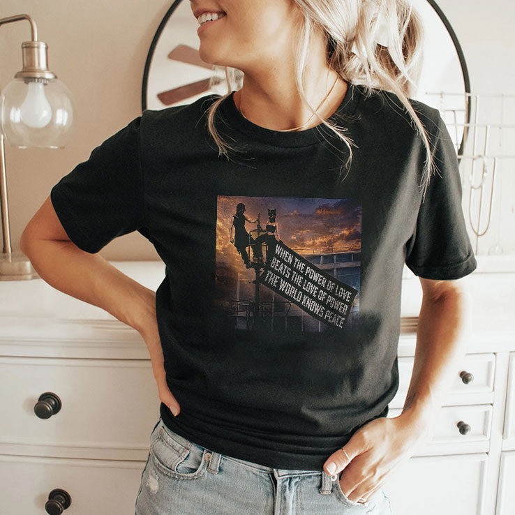 When The Power Of Love Beats The Love Of Power Empire State Building Shirt