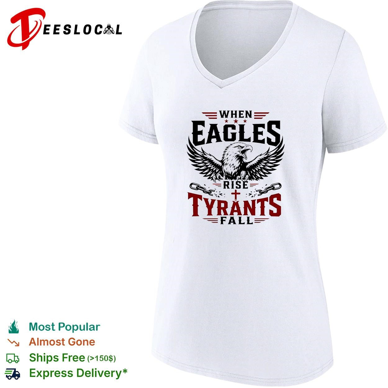 When eagles rise tyrants fall with patriotic bald eagle american freedom shirt