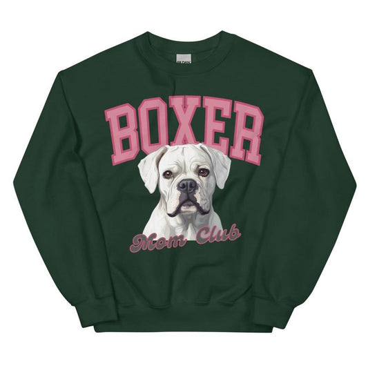 White Boxer Mom Club Sweatshirt