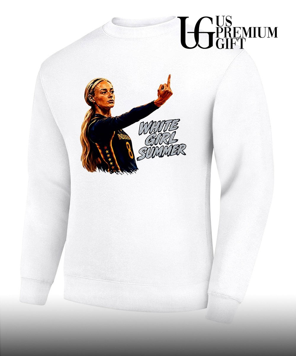 White Girl Summer Sophie Cunningham middle finger Indiana Fever WNBA shirt