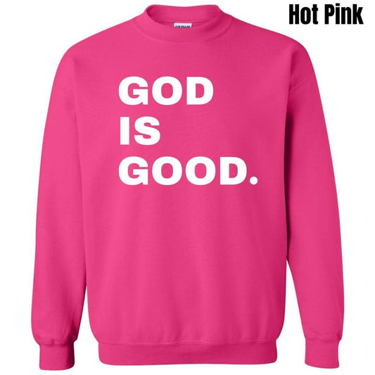 White Stacked God Is Good Sweatshirt 'NLB'