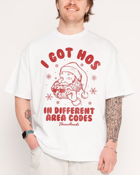 Hos In Different Area Codes Oversized Tee