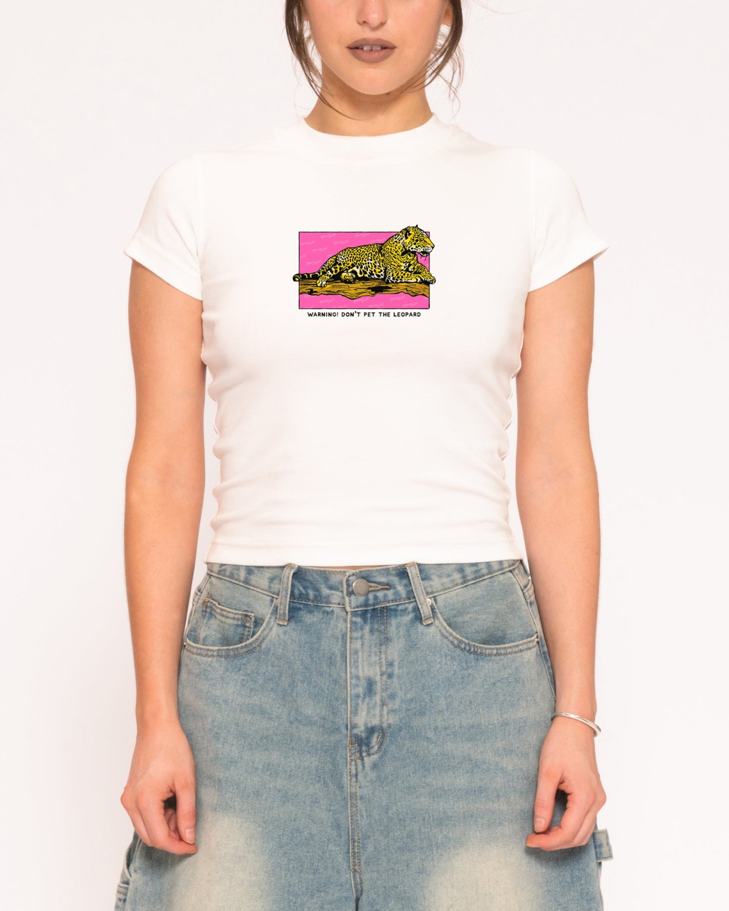 Warning! Don't Pet The Leopard Longline Baby Tee