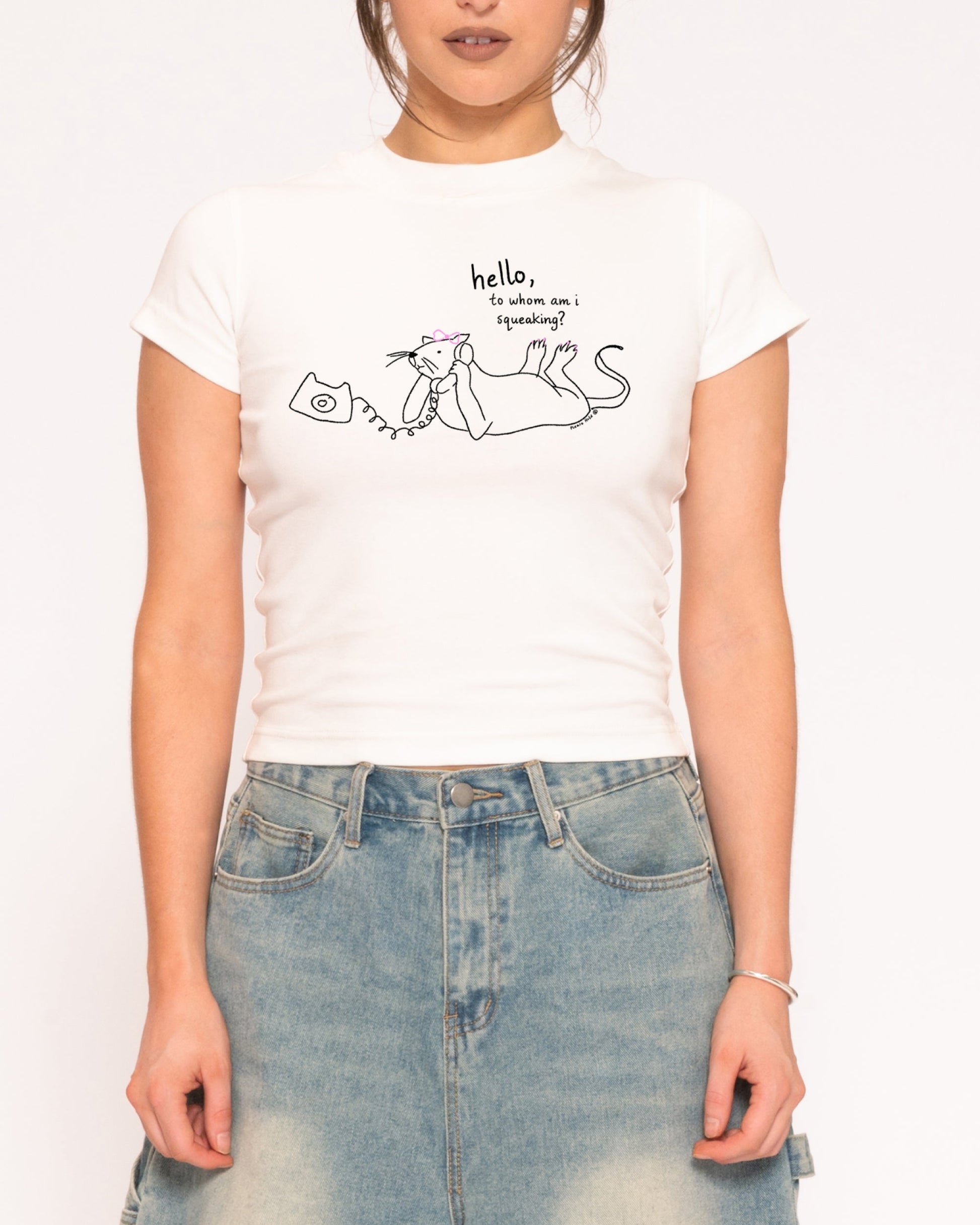 Hello, to Whom Am I Squeaking? Longline Baby Tee