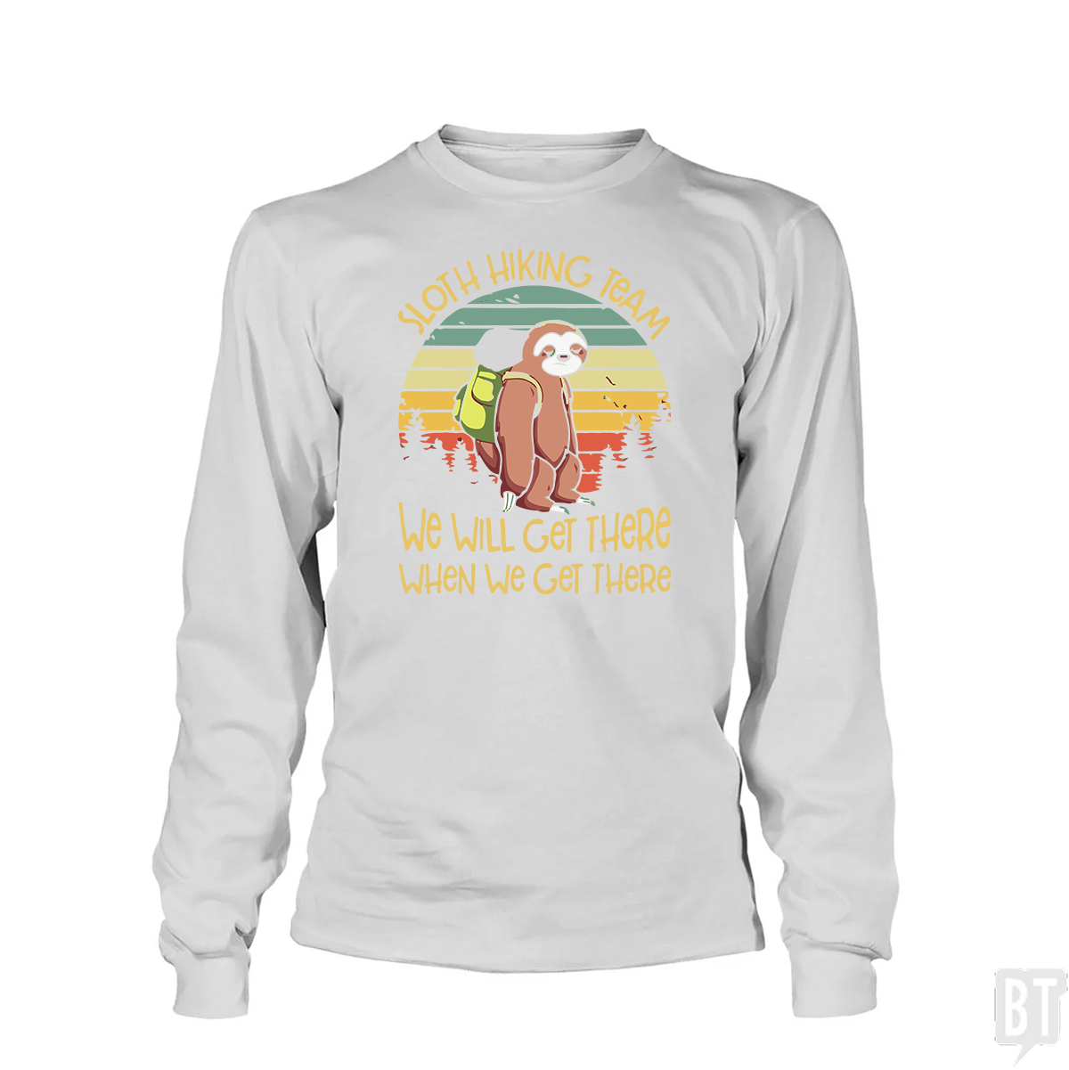 Funny Sloth Hiking Team Long Sleeve