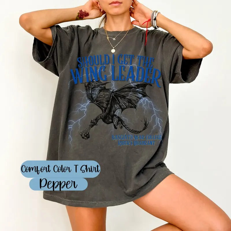 Wing Leader Shirt, Fourth Wing Shirt, Fourth Wing Merch, Book Lover Shirt, Bookish Clothing, Basgiath College Shirt,T-Shirt
