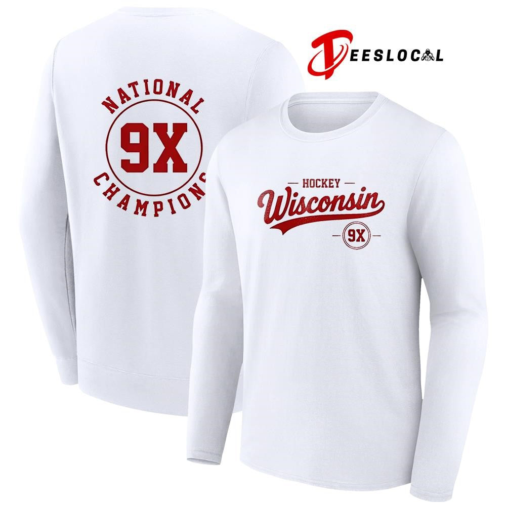 Wisconsin Badgers National Champions 9x logo shirt