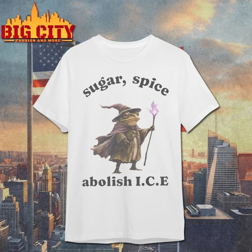 Wizard Frog Sugar &amp; Spice Abolish ICE 2026 t-shirt