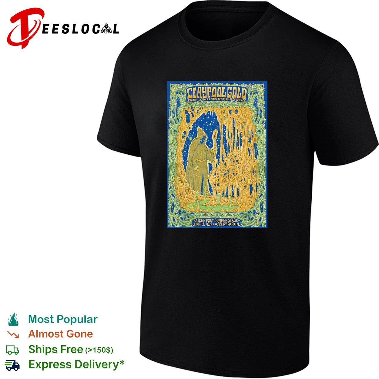 Wizard figure ornate forest Stone Pony Summer Stage Asbury Park concert poster art shirt