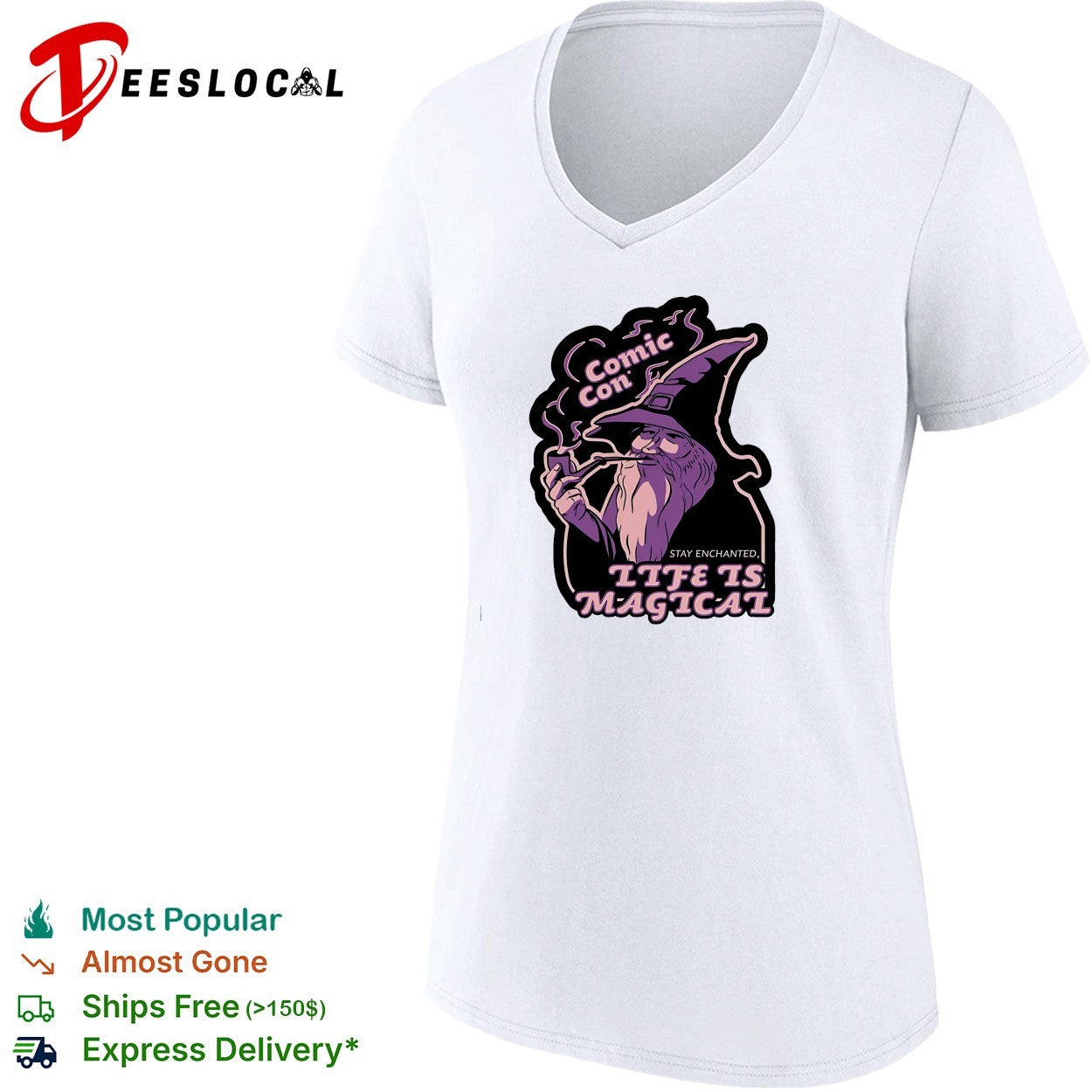 Wizard smoking pipe comic con life is magical shirt