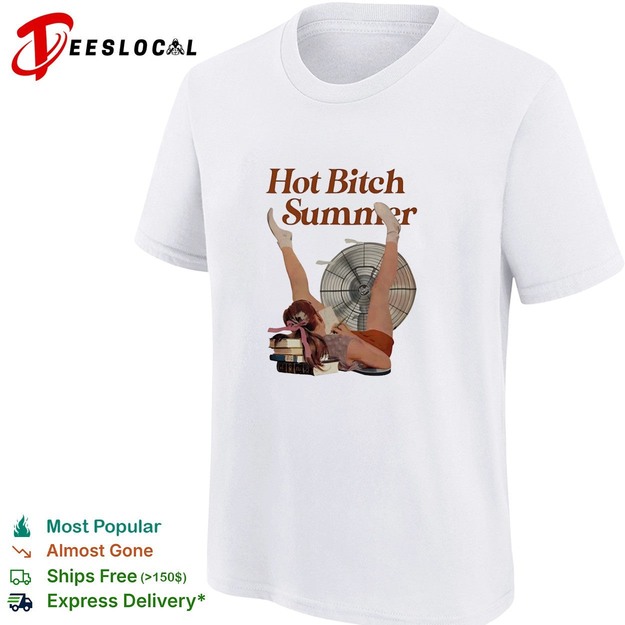 Woman handstand by fan hot bitch summer shirt