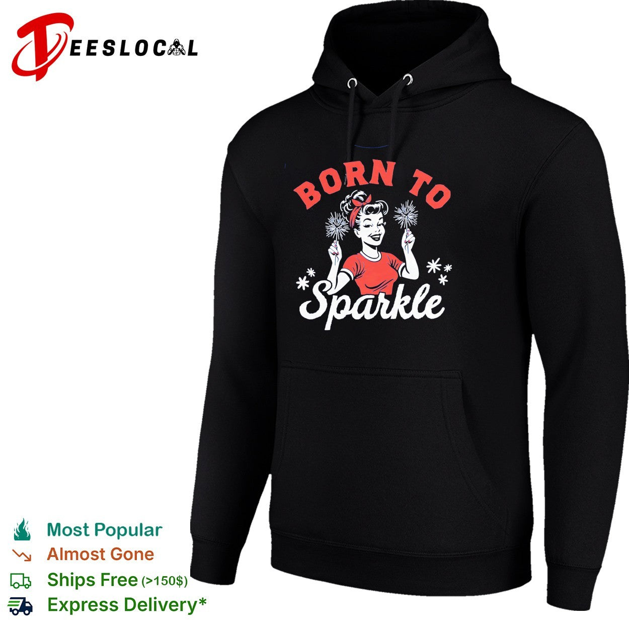 Woman holding sparklers born to sparkle shirt