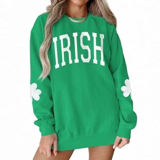 Women St. Patrick's Day Crewneck Sweatshirt Shamrock Luckystyle{n002}2