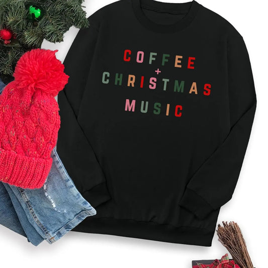 Women's Colorful Letter Print Round Neck Sweatshirt, Casual Long Sleeve Crew Neck Pullover for Fall & Winter, Women's Clothes for Daily Wear