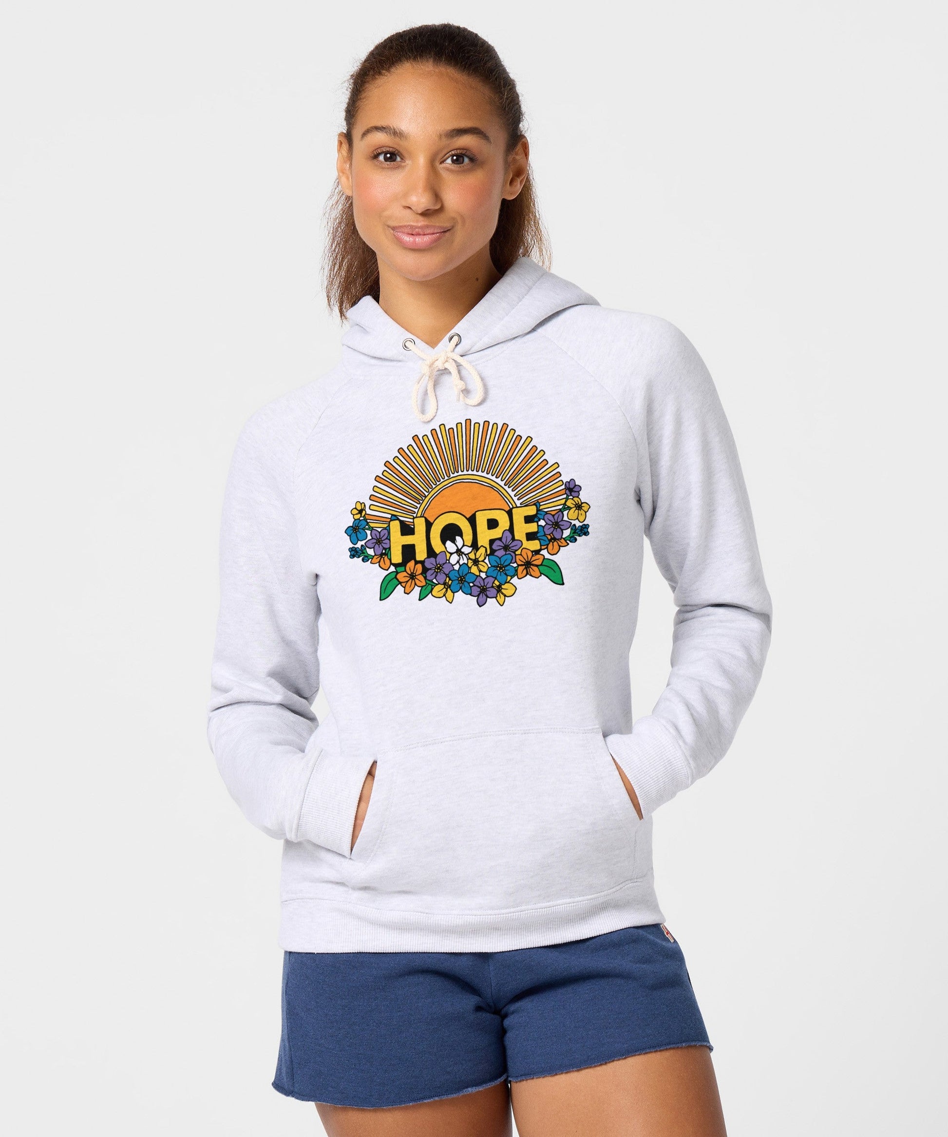 Women's Hope Sun And Flowers Hoodie