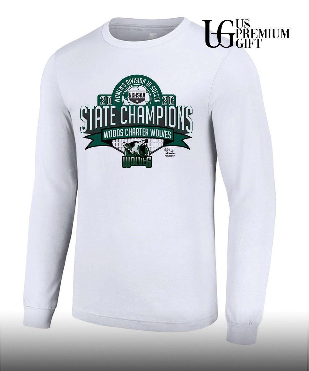 Woods Charter Wolves Women’s Division 1A Soccer State Champions 2026 shirt