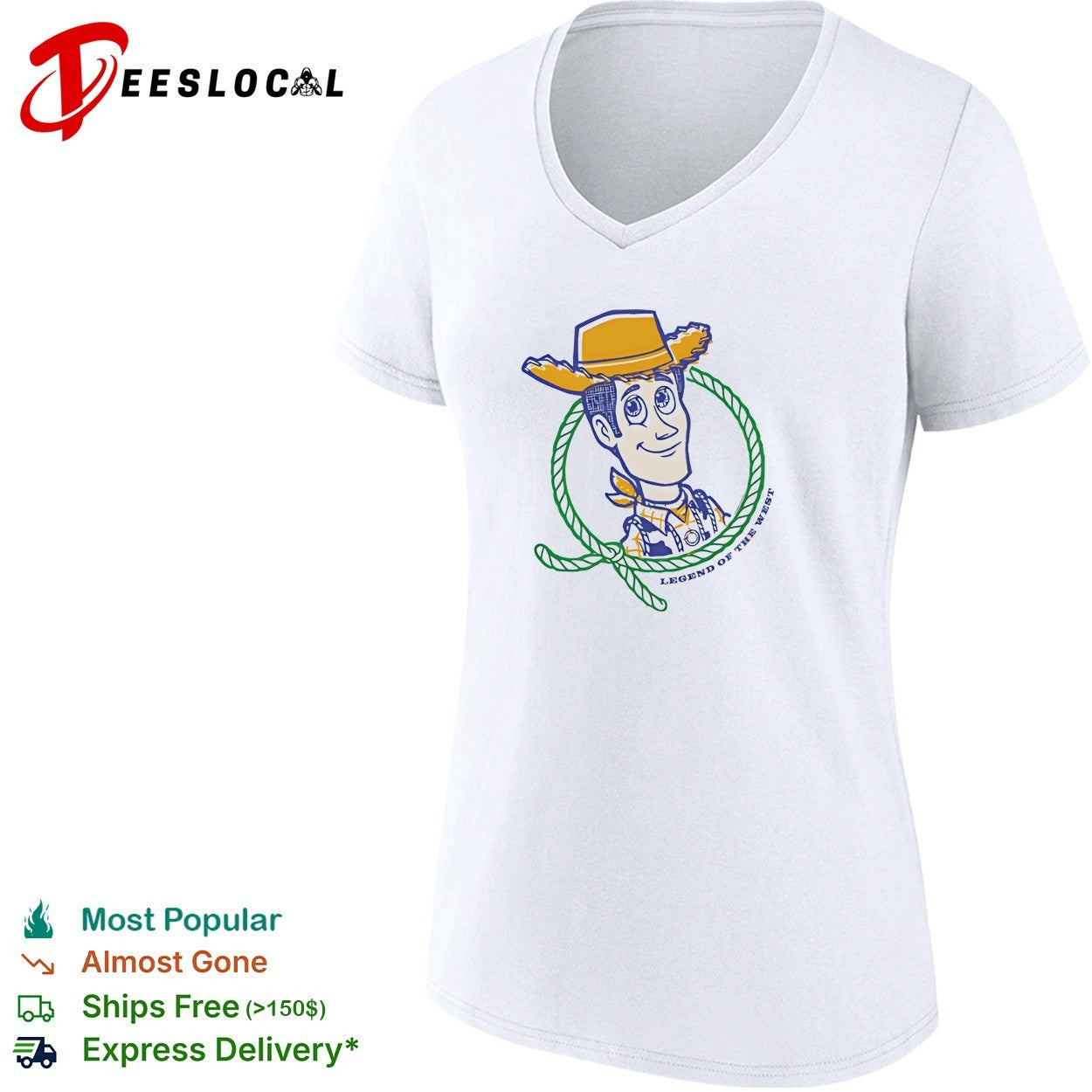 Woody Toy Story legend of the west lasso portrait shirt