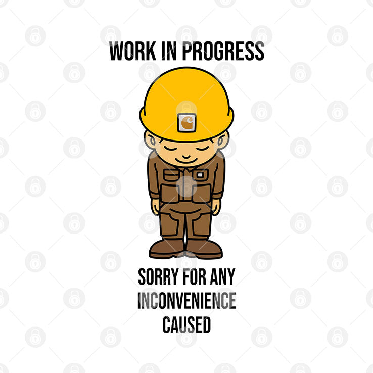 Work In Progress Funny Construction Shirt
