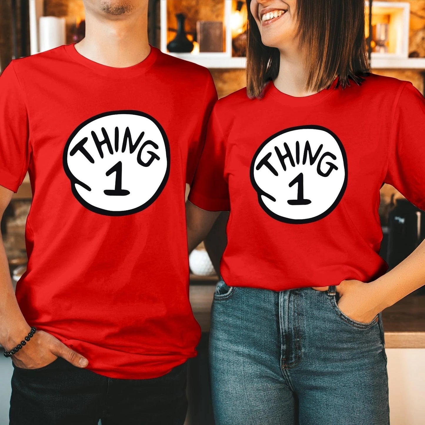 World Book Day Shirt, Thing 1 Costume Kids School Teacher Book Week Tops T-1355