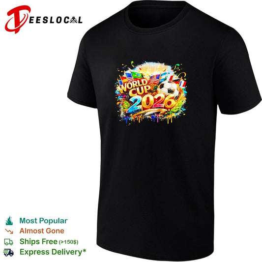 World Cup 2026 colorful explosion soccer ball poster shirt