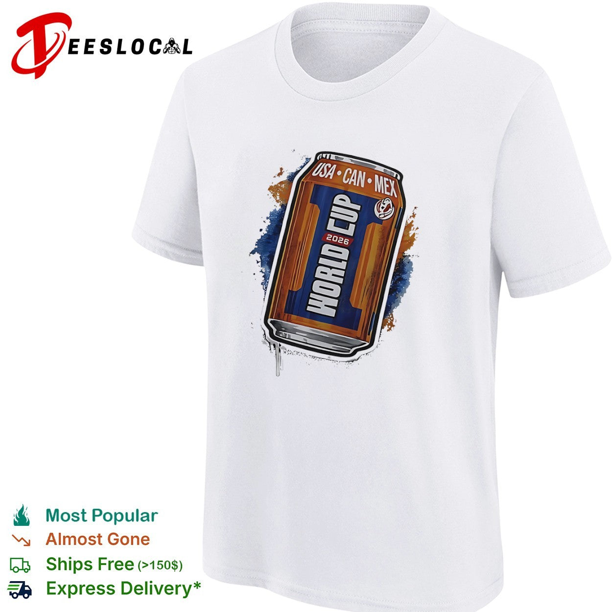 World Cup beer can Usa Can Mex 2026 shirt