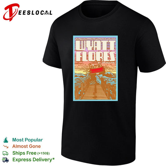 Wyatt Flores scenic bridge river concert poster art shirt