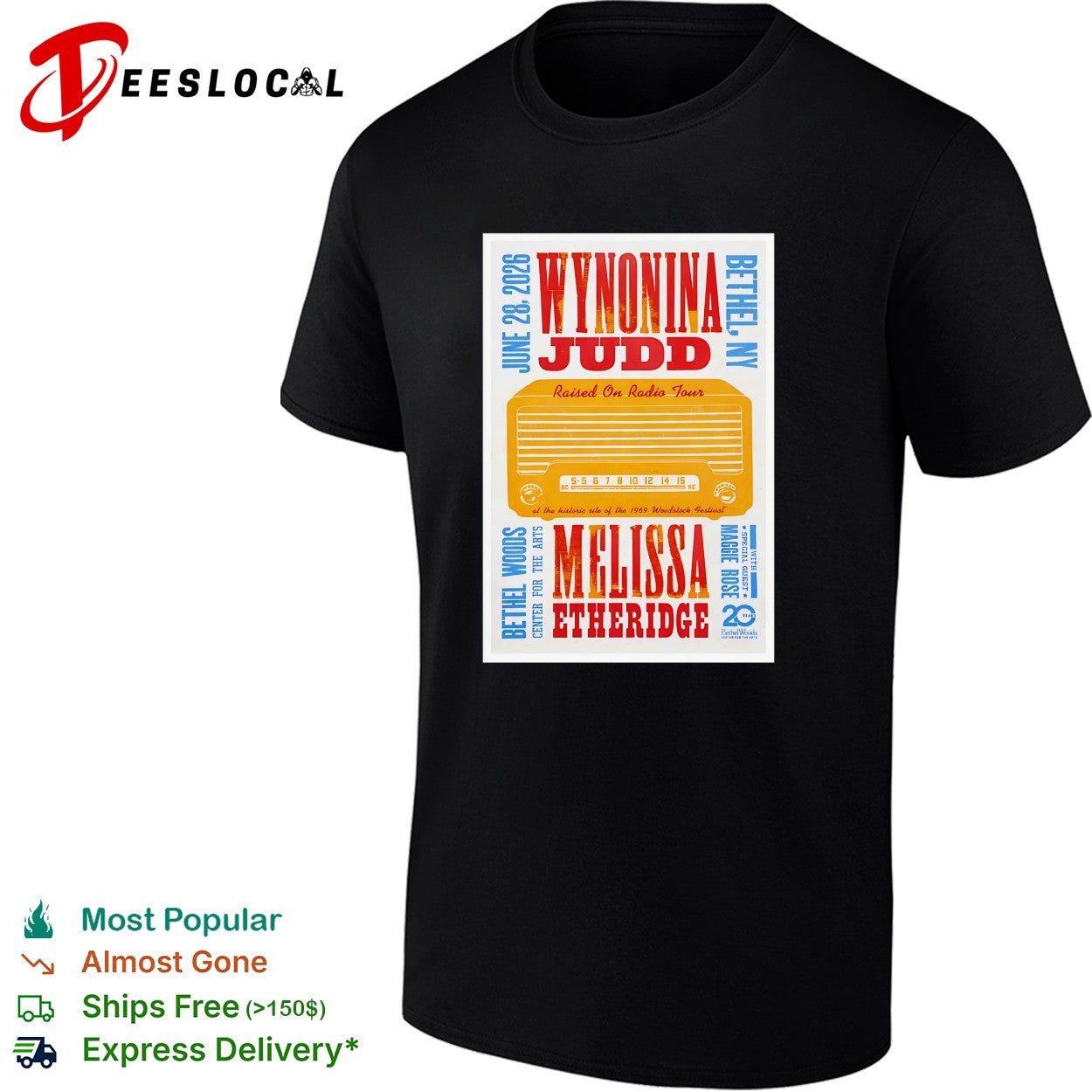 Wynonna Judd Melissa Etheridge raised on radio tour shirt