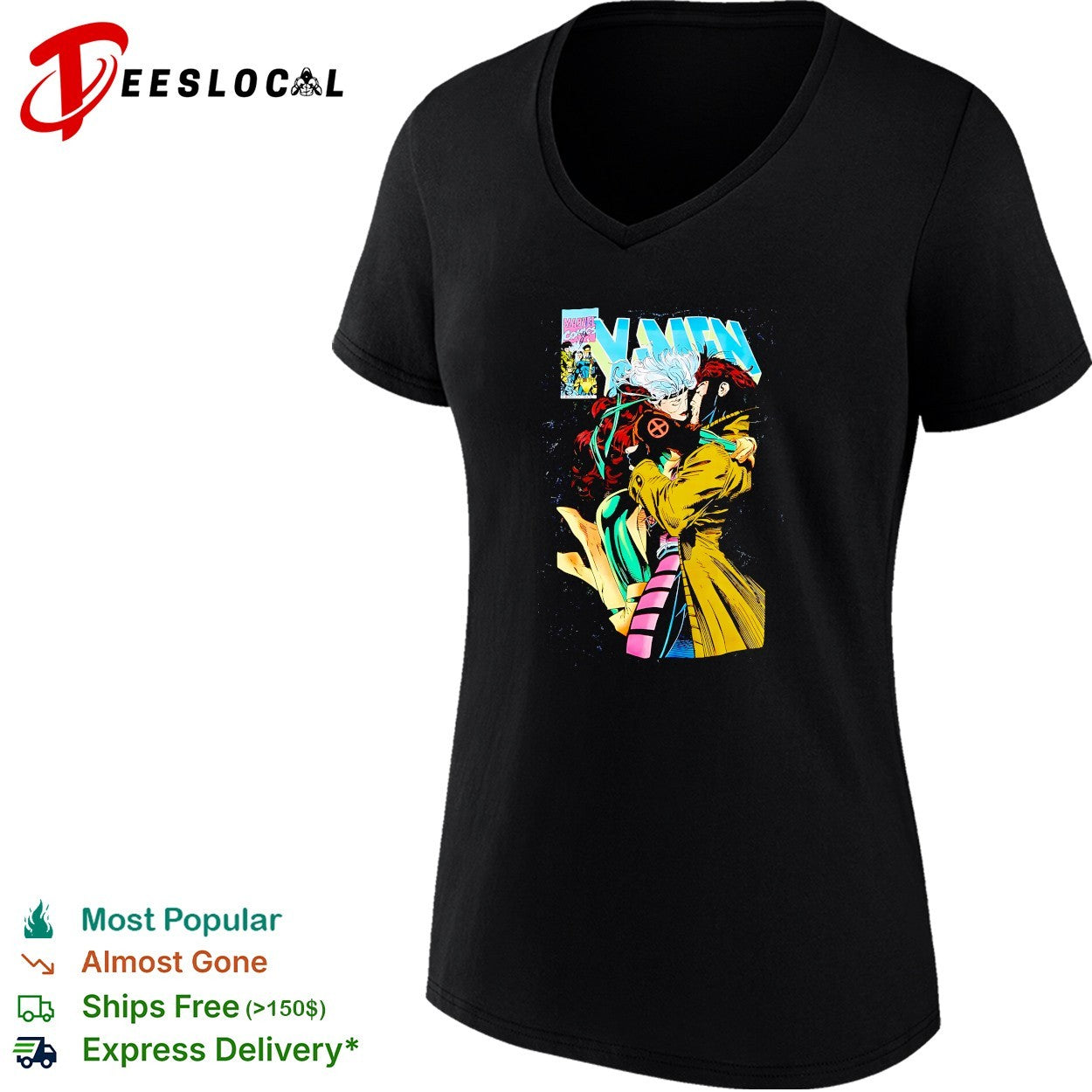 X Men Rogue and Gambit comic shirt