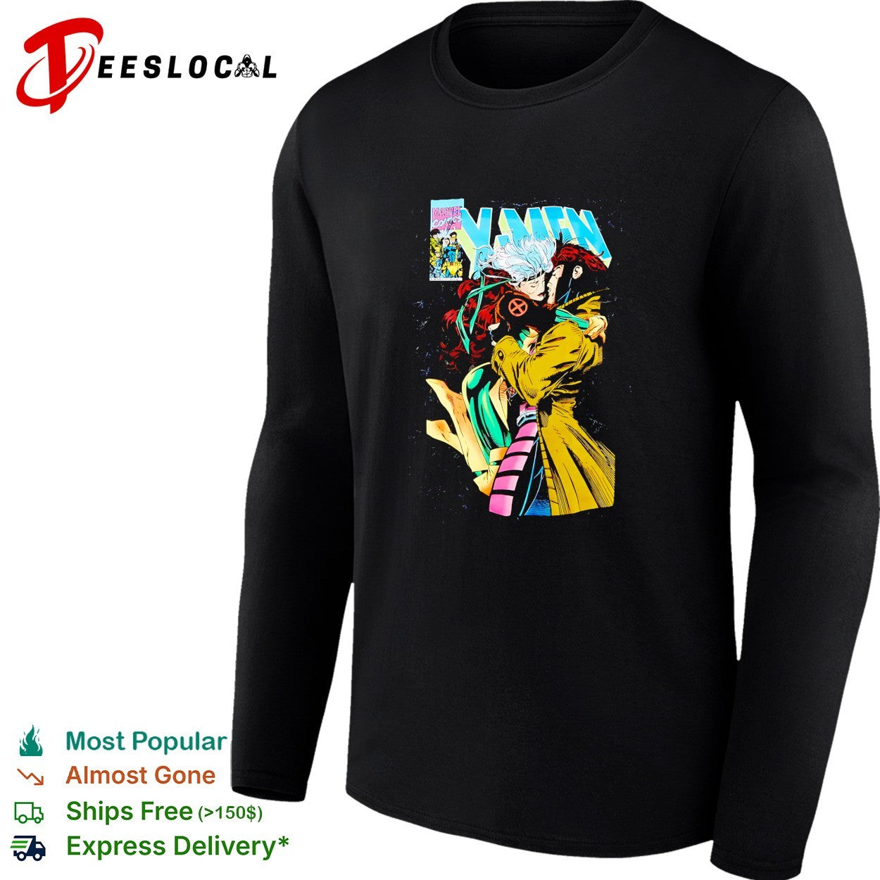 X Men Rogue and Gambit comic shirt