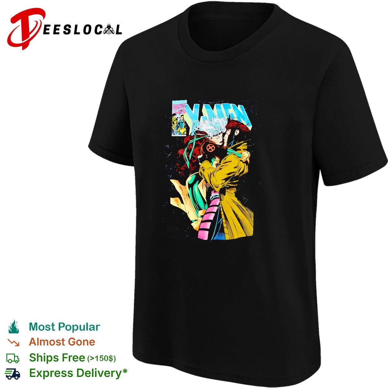 X Men Rogue and Gambit comic shirt