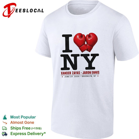 Xander Zayas Jaron Ennis I Love NY June 27 2026 Brooklyn NY boxing event shirt