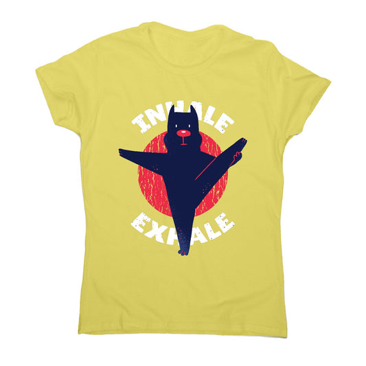 Yoga pitbull - women's funny premium t-shirt