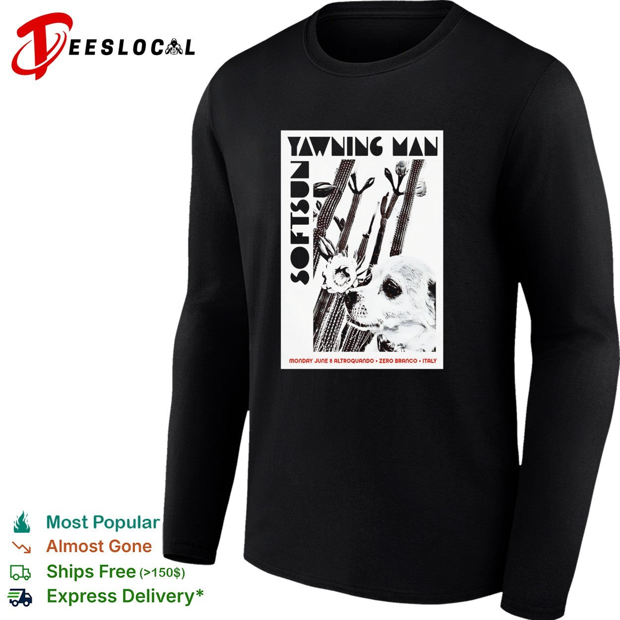 Yawning Man Softsun Monday June 8 Altroquando Zero Branco Italy concert shirt