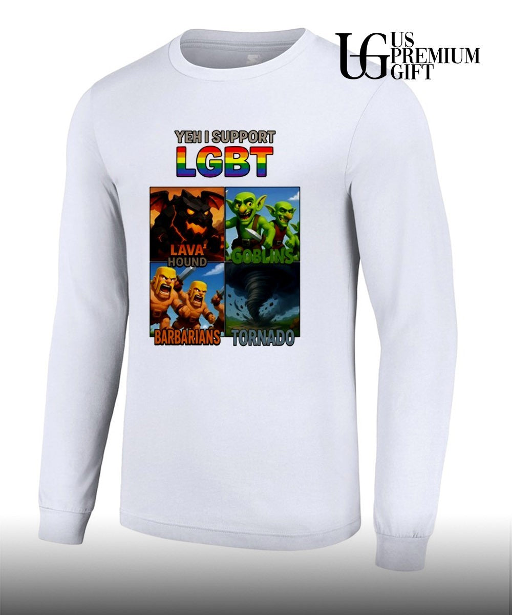 Yeh I support LGBT Barbarians Tornado Lava Hound Goblins shirt