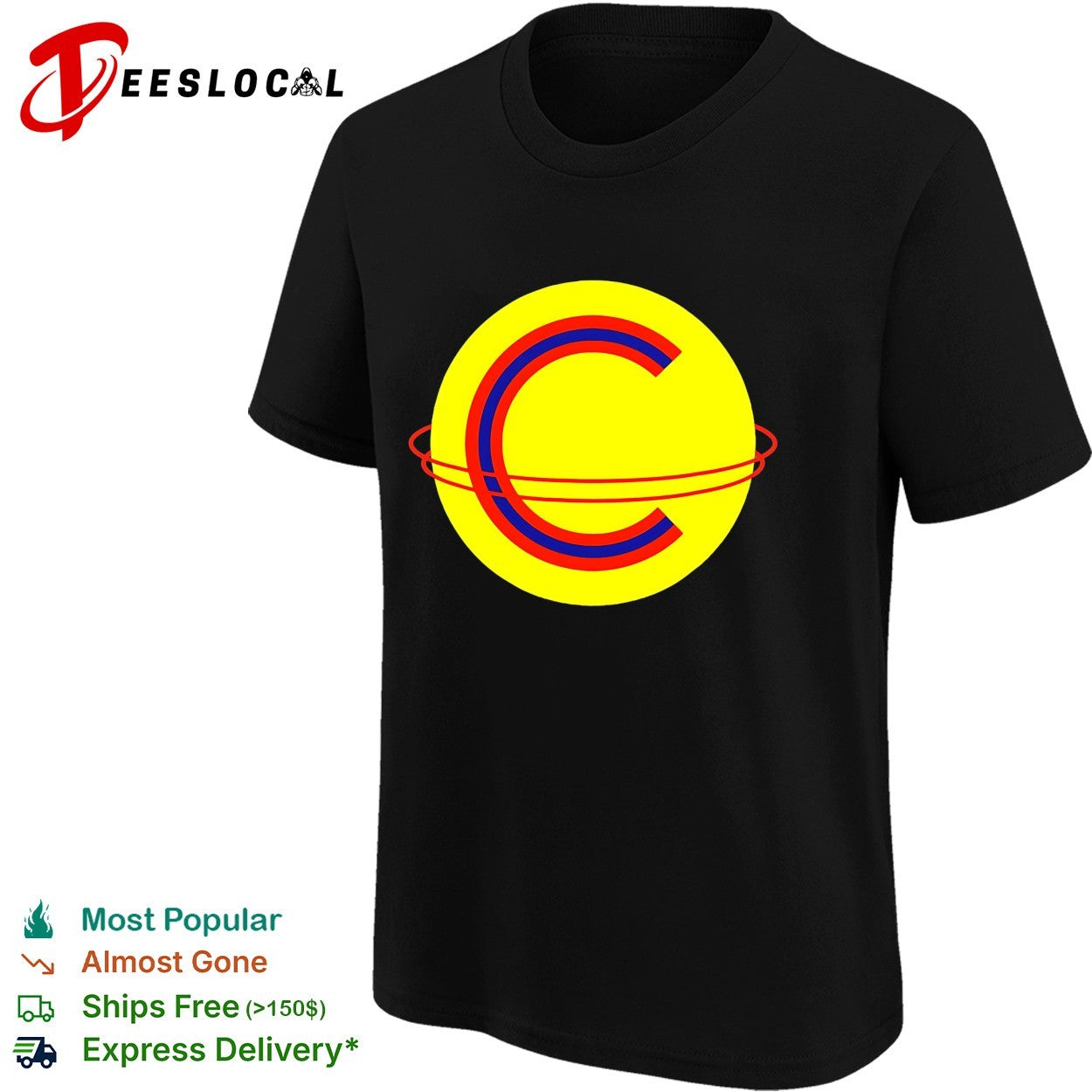 Yellow C saturn ring logo shirt