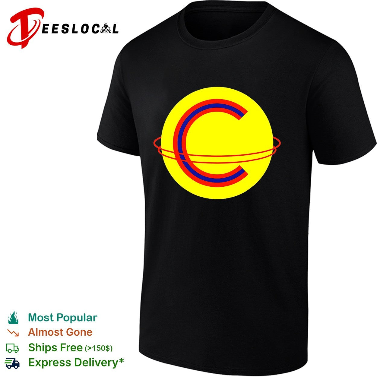 Yellow C saturn ring logo shirt