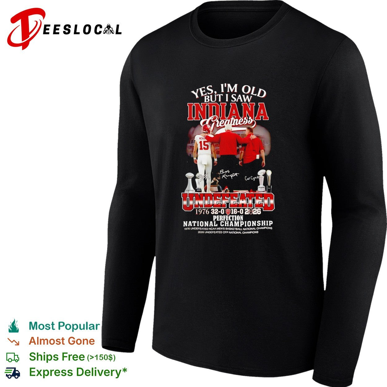 Yes I’m Old But I Saw Indiana Hoosiers Greatness 1976 2026 Kurtis Rourke Bob Cignetti shirt