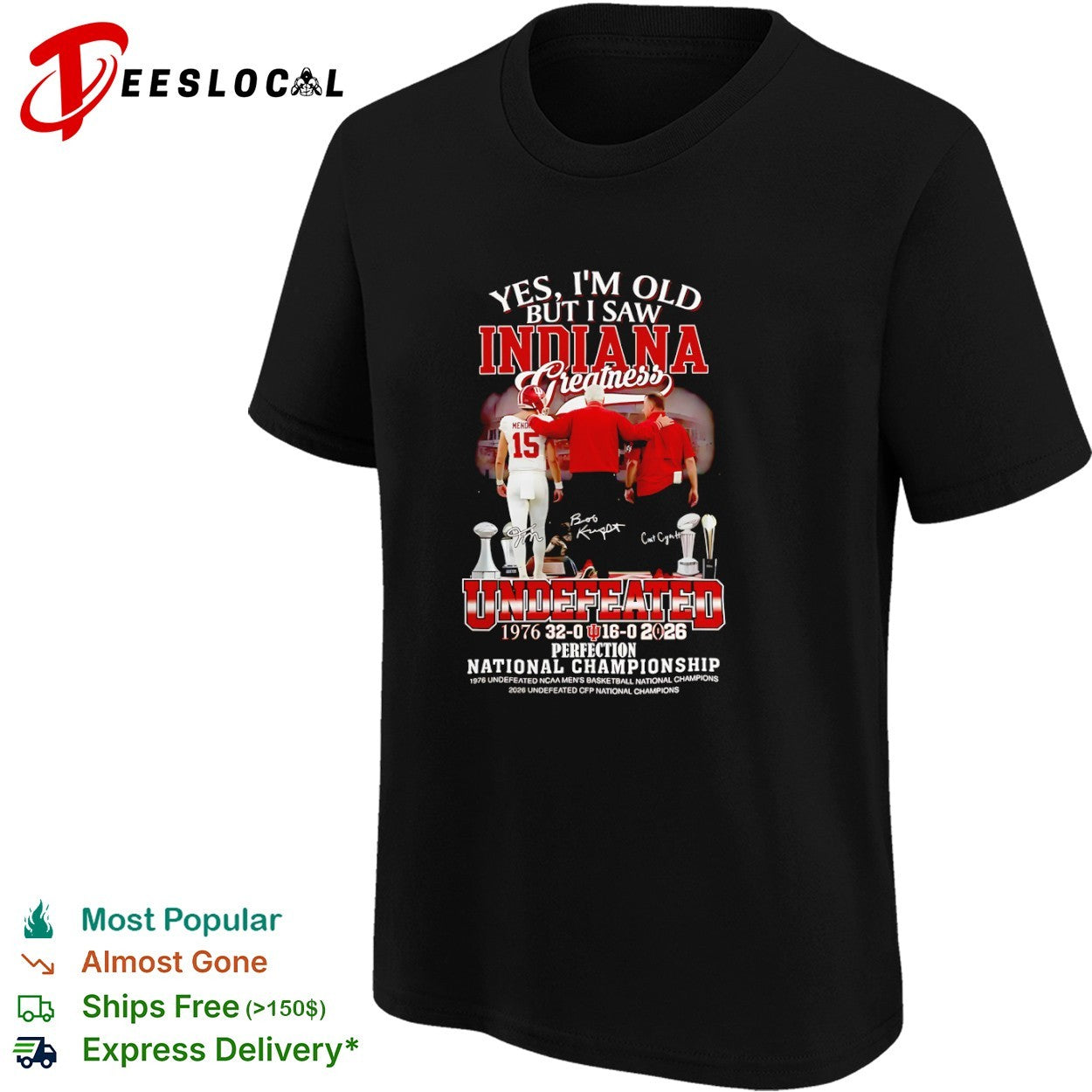 Yes I’m Old But I Saw Indiana Hoosiers Greatness 1976 2026 Kurtis Rourke Bob Cignetti shirt