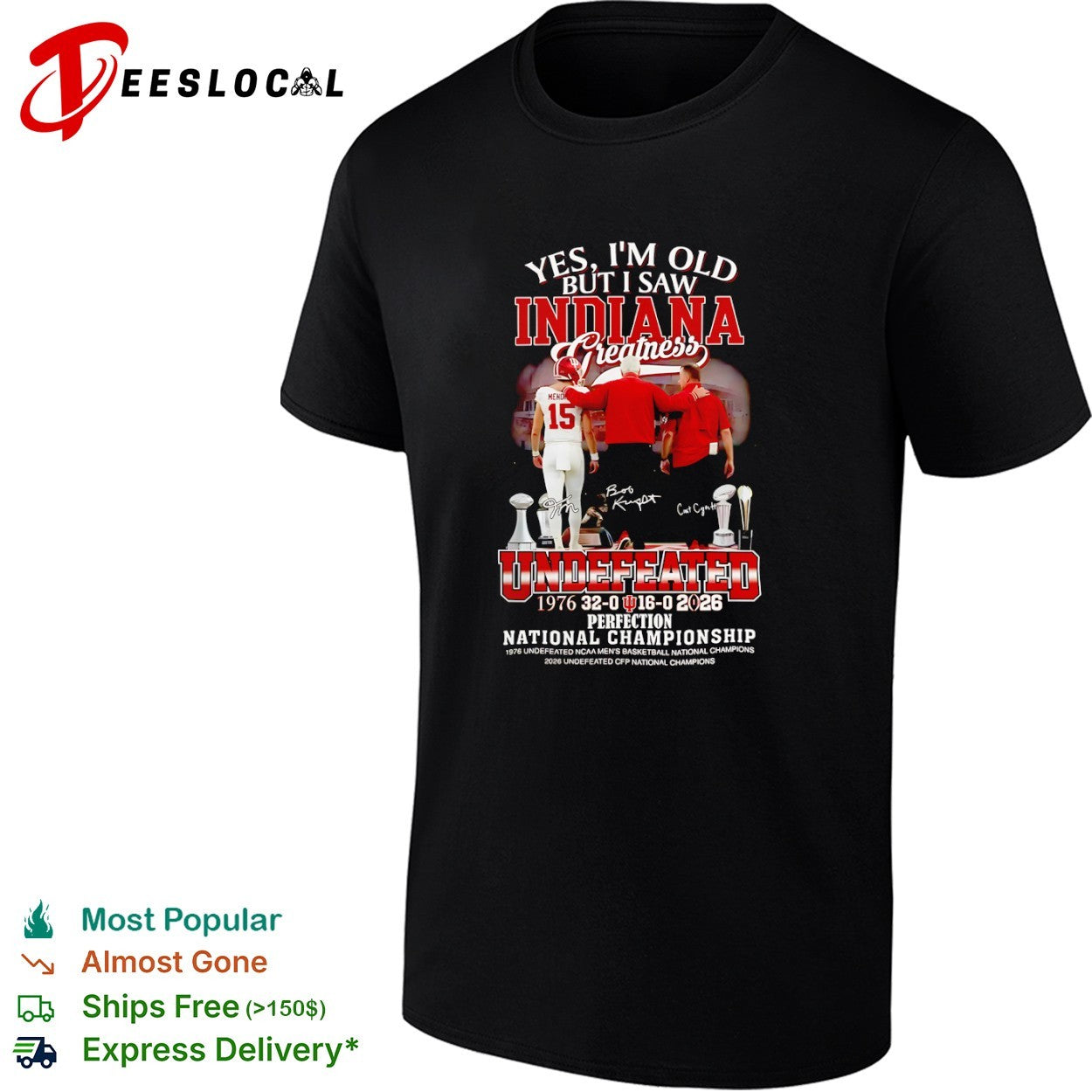 Yes I’m Old But I Saw Indiana Hoosiers Greatness 1976 2026 Kurtis Rourke Bob Cignetti shirt