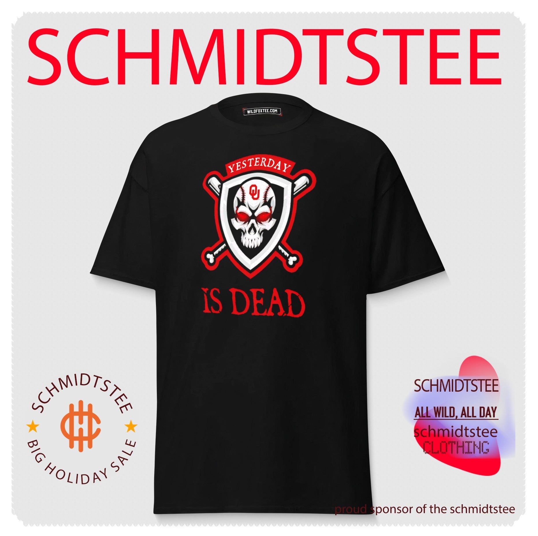 Yesterday Is Dead Oklahoma Sooners Baseball Skull shirt