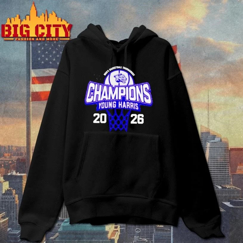 Young Harris Mountain Lions 2026 Mens Basketball Conference Carolinas Tournament Champions Shirt