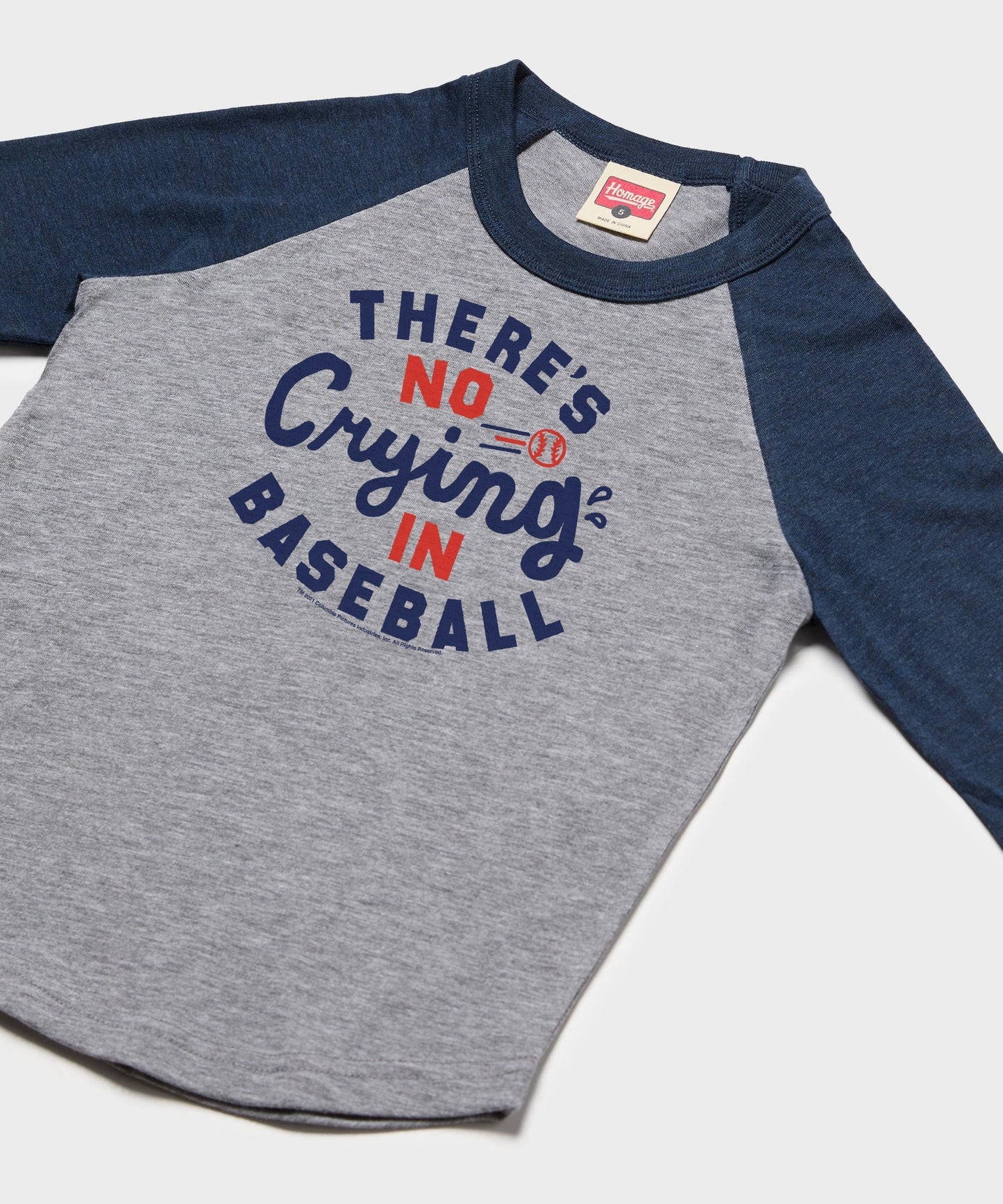Youth There's No Crying In Baseball Raglan