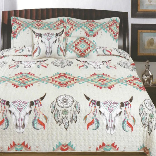 ZCream Bullskull 5 Piece Quilt Set