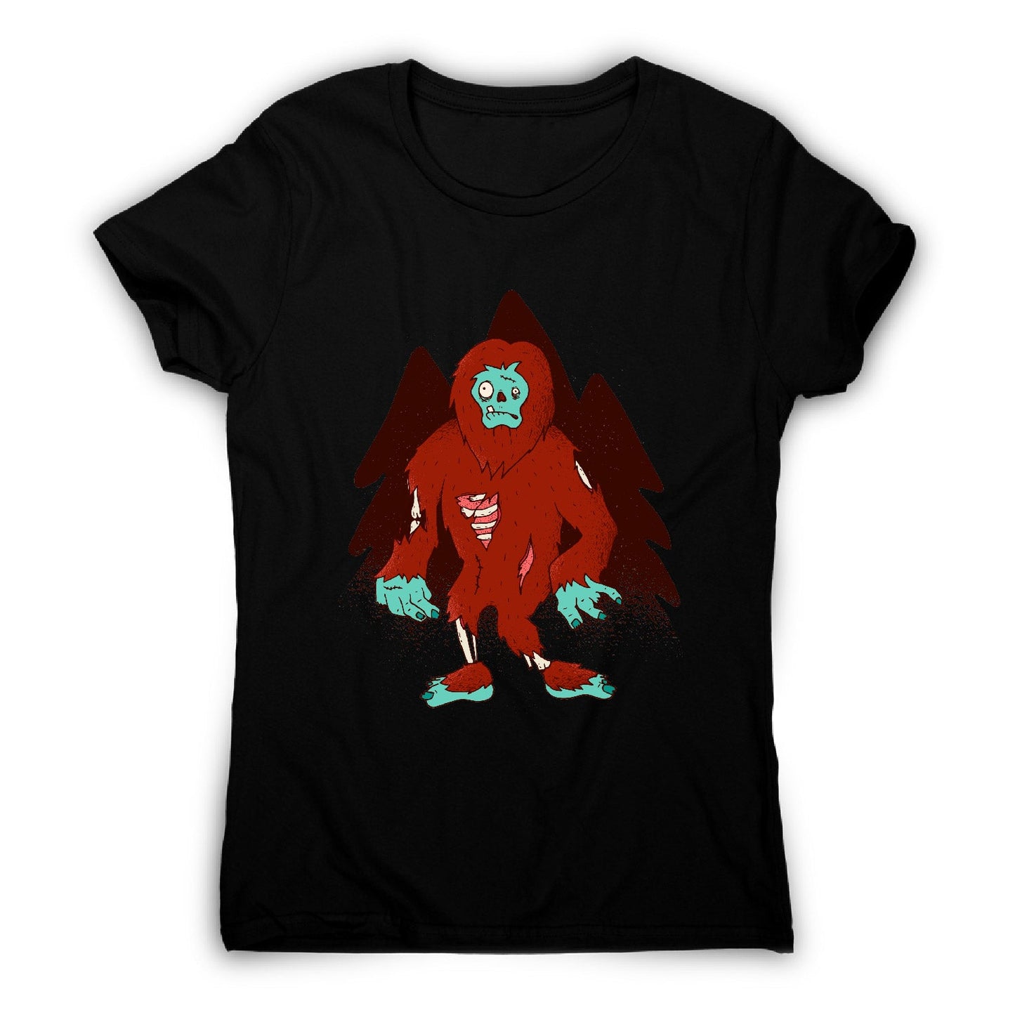 Zombie bigfoot - funny women's t-shirt