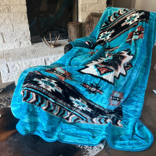 ZTurquoise Blue 487 Throw Blanket