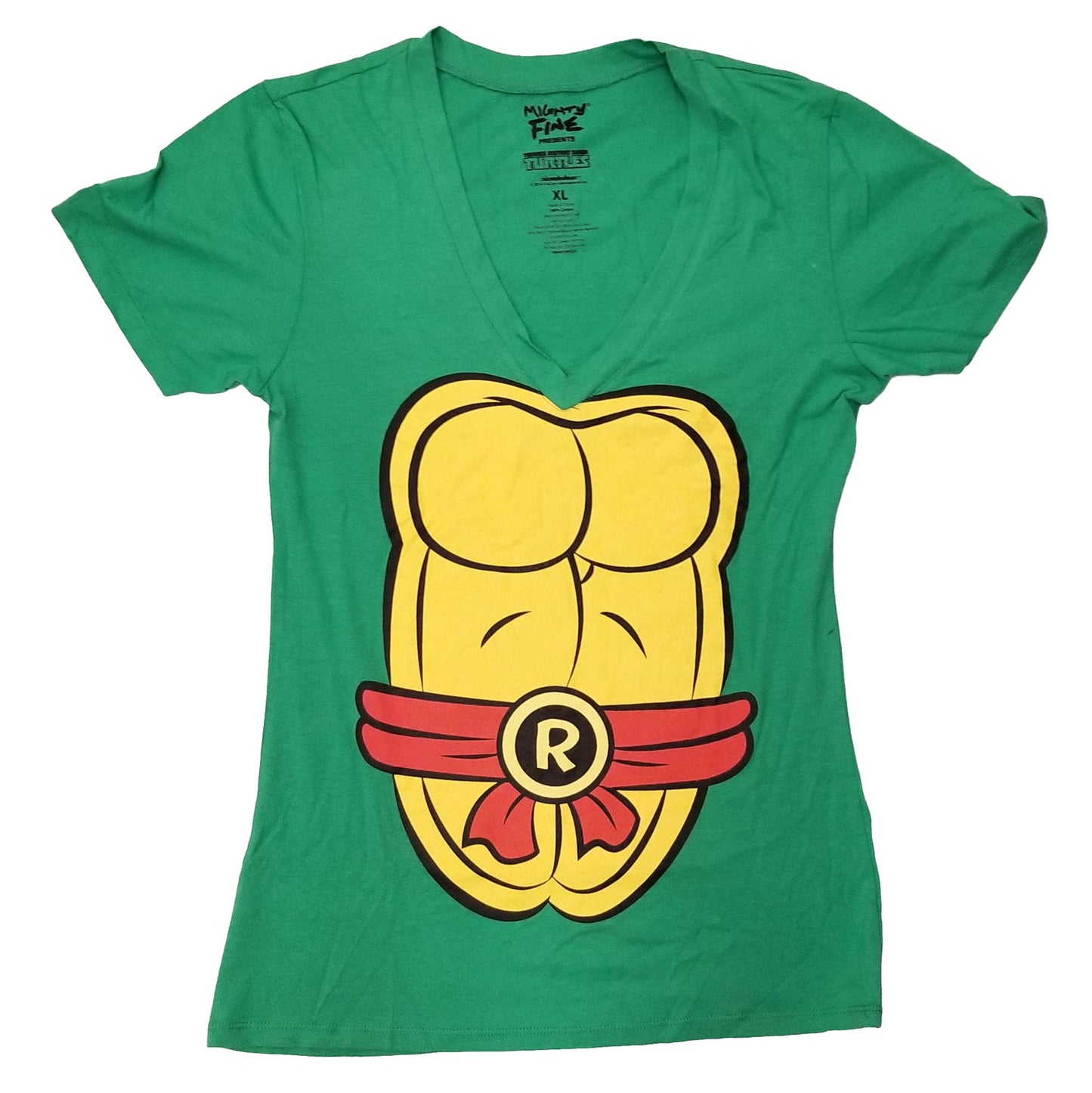 Teenage Mutant Ninja Turtles Raphael Costume With Mask Junior V Neck T-Shirt