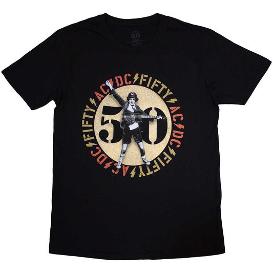 AC/DC Gold Emblem T Shirt Black