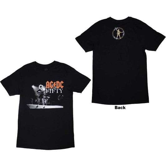 AC/DC On Stage Fifty Mens T Shirt Black