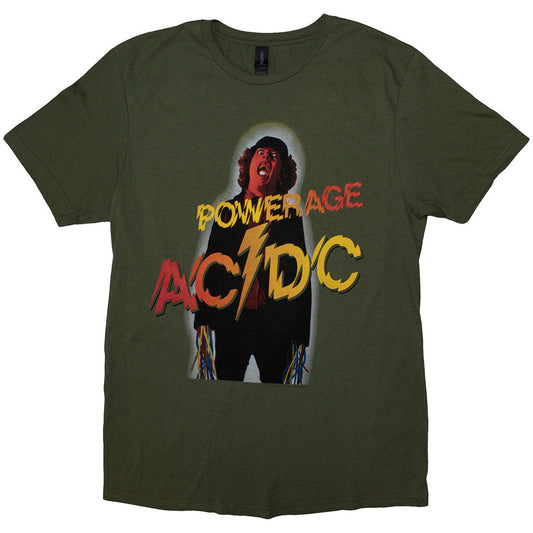 AC/DC Powerage Mens T Shirt Green